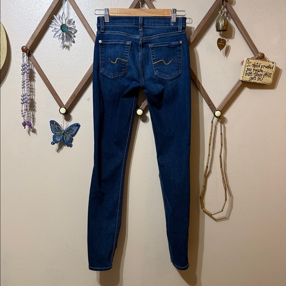 7 For All Mankind Dark Blue Denim Jeans - Picture 6 of 7